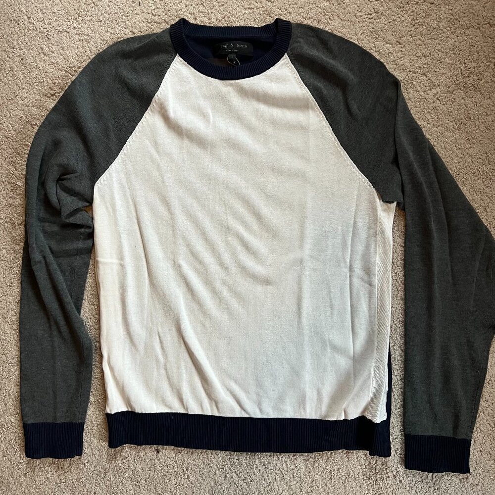 Rag & Bone Men's Milo Raglan Crew Cotton Sweater